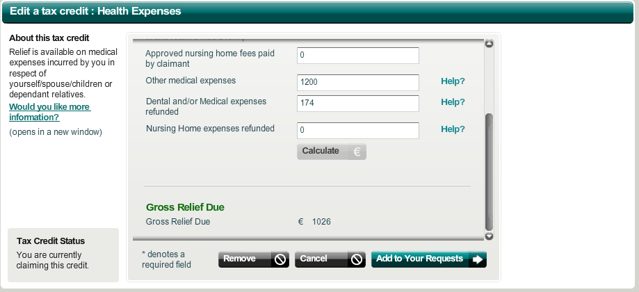 PAYE Anytime Claim Medical Expenses TaxCalc.eu PhoneTax.eu